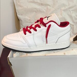White and Red Sneakers
